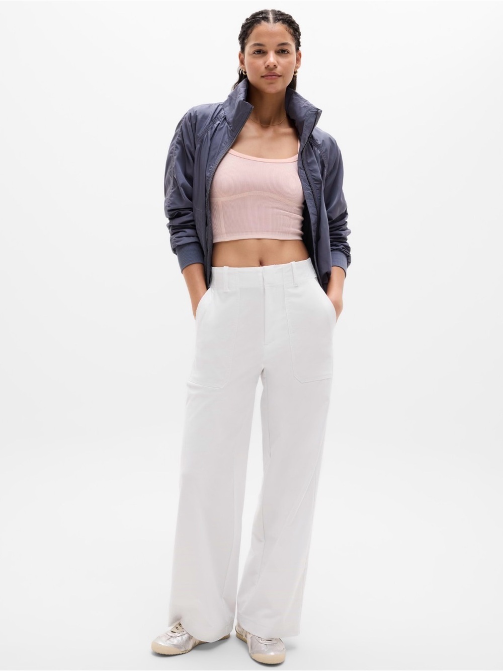 NWT Athleta Skyline Wide Leg White Pant Sz 0/ P